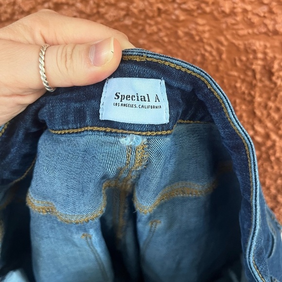 SPECIAL A Women’s Skinny Jeans Size 2XL Frayed Ankle Dark Wash Distressed - Picture 4 of 6